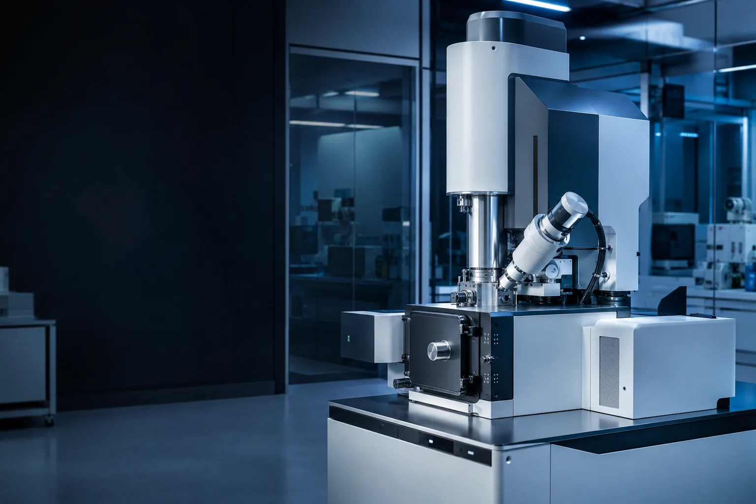 Modern SEM equipment in a clean advanced manufacturing lab